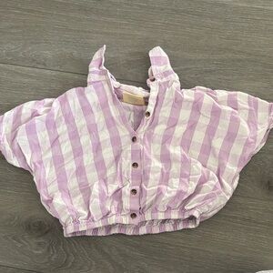 Lavender Checkered Kids Button Down Shirt